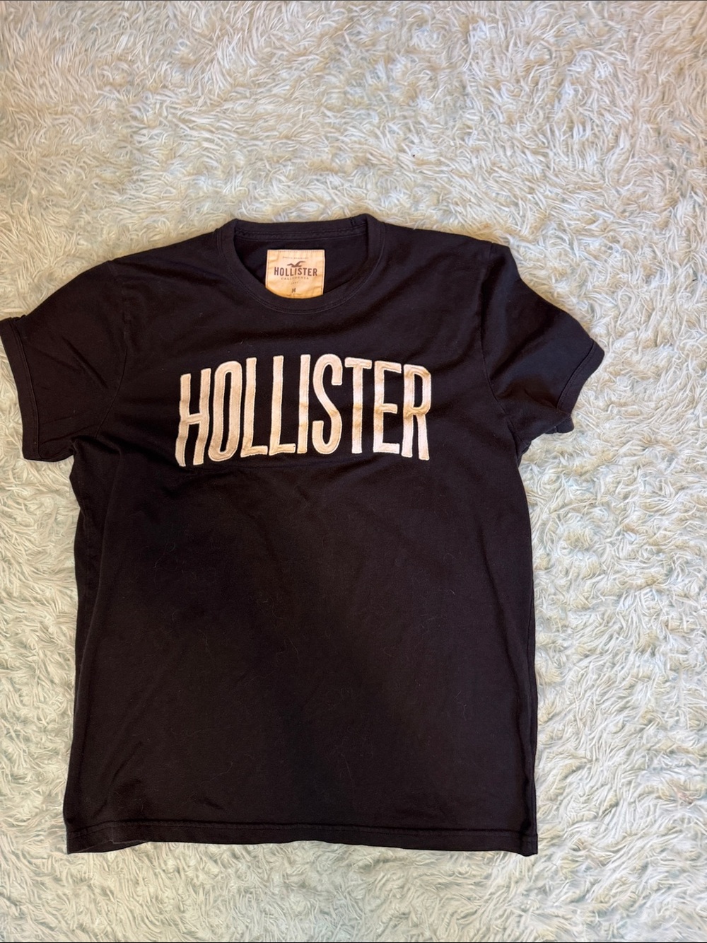 Hollister Black Tee with White Logo adult medium #52